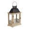 Contemporary Home Living 19.5" Brown and Black Distressed Rectangular Handmade Lantern with Roof